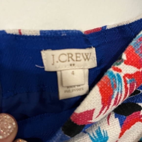 J Crew The Basketweave Pencil Skirt Size 4 Blue Red Floral Print - Picture 6 of 6